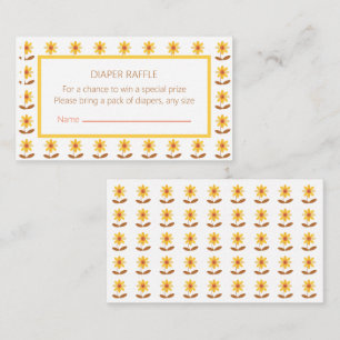 Diaper Raffle Sunflower Baby Shower Enclosure Card