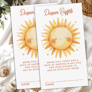 Diaper Raffle Sunshine Boho Cute Sun Baby Shower Enclosure Card