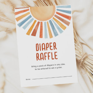 Diaper Raffle Sunshine Gender Neutral Baby Shower Enclosure Card