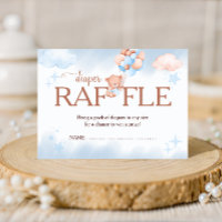 Diaper Raffle Teddy Bear Blue and Blush Baby Showe