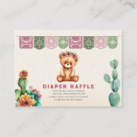 Diaper Raffle Teddy Bear Girl Baby Shower Fiesta