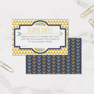 Diaper Raffle Ticket, Aztec, Arrows, Tribal