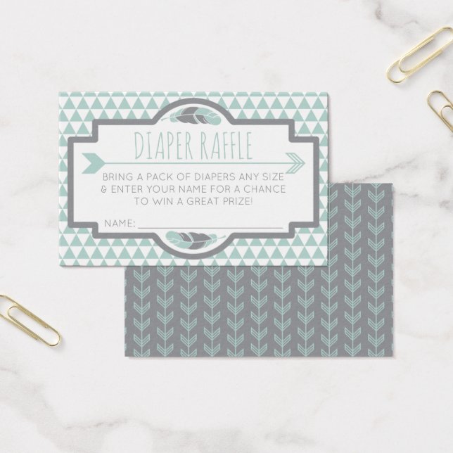 Diaper Raffle Ticket, Aztec, Arrows, Tribal (Office)