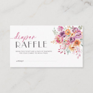Diaper Raffle Ticket   Baby in Bloom Blush Pink Enclosure Card