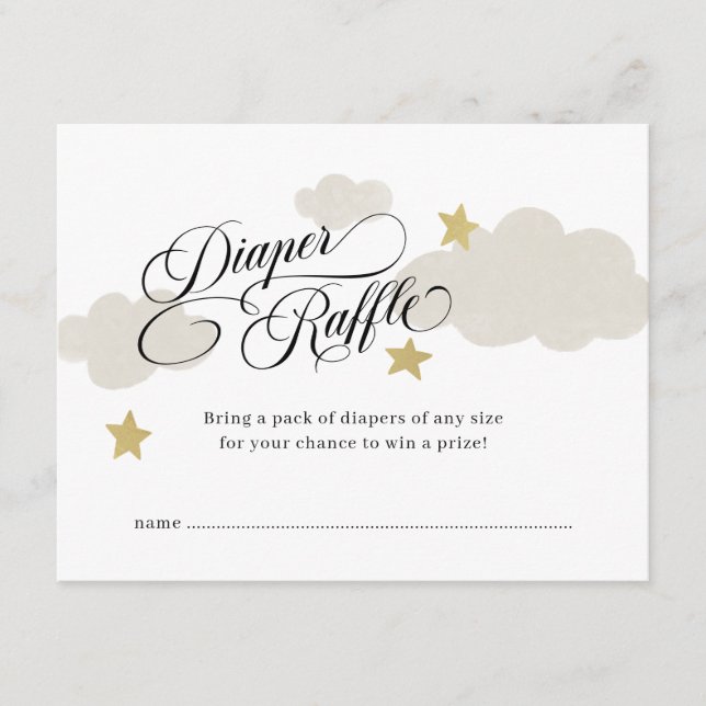 Diaper Raffle Ticket Baby Shower Enclosure Card (Front)