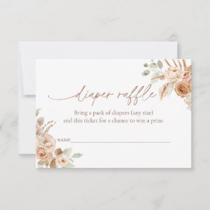 Diaper Raffle Ticket for Baby Shower Insert Card 