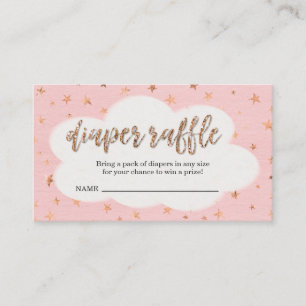 Diaper Raffle Ticket Insert for Girl's Baby Shower