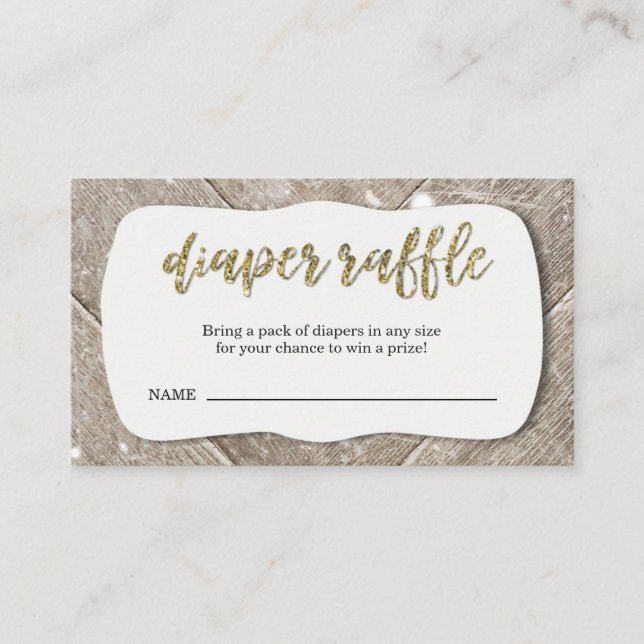 Diaper Raffle Ticket Insert for Rustic Invitation (Front)