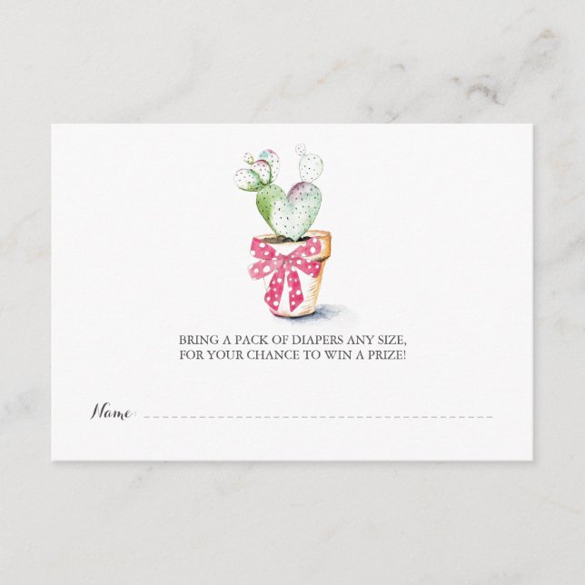 Diaper Raffle Ticket, Little Sweetheart Enclosure Card (Front)