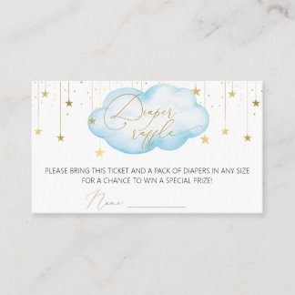 Diaper Raffle Ticket, Moon & Stars Enclosure Card