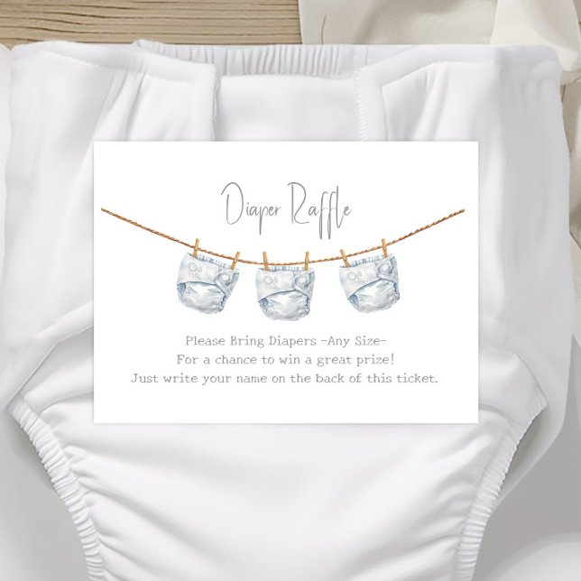 Diaper Raffle Ticket Neutral Baby Shower Enclosure Card (Creator Uploaded)