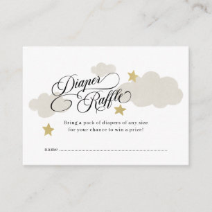 Diaper Raffle Ticket Stars Cloud Baby Shower Enclosure Card