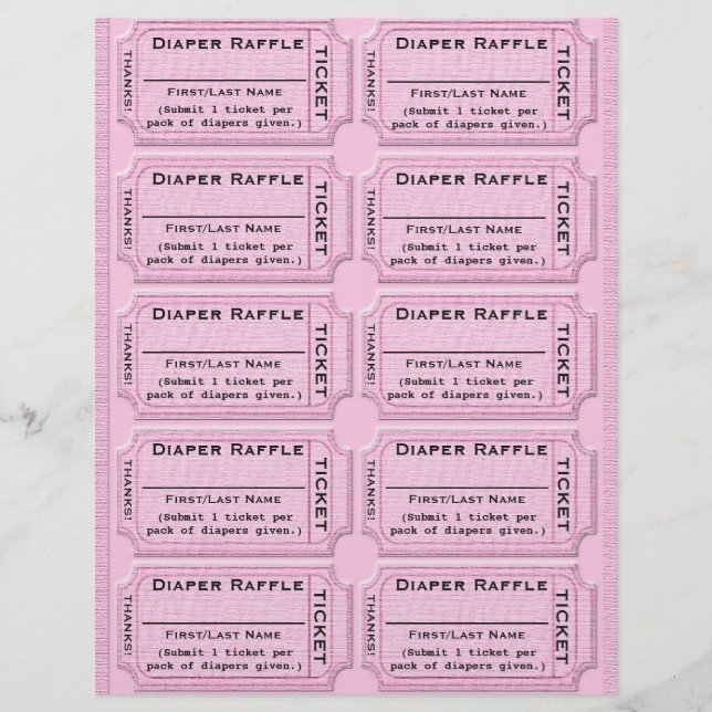 Diaper Raffle Ticket Template (Front)