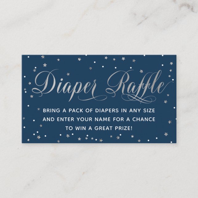 Diaper Raffle Ticket, Twinkle Little Star Enclosure Card (Front)