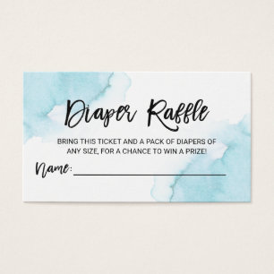 DIAPER RAFFLE Ticket Watercolor Blue Baby Shower
