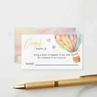 Diaper Raffle Ticket Watercolor Hearts Baby Shower