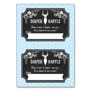 Diaper Raffle Tickets - 2 per card - Woodland
