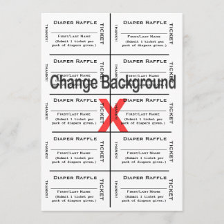 Diaper Raffle Tickets Custom Create Invitation