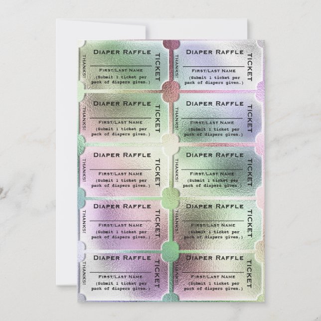 Diaper Raffle Tickets Cute Rainbow Baby Shower Invitation (Front)
