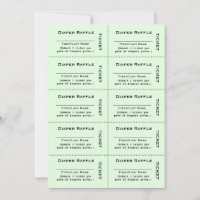 Diaper Raffle Tickets Green Invitation