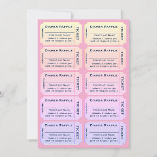 Diaper Raffle Tickets Invitation