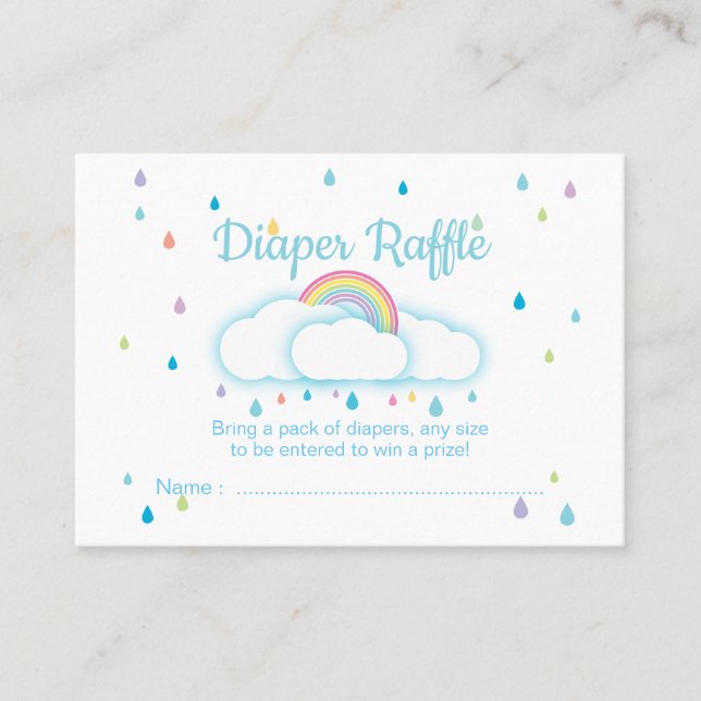 Diaper Raffle Tickets Raindrop Baby Shower (Front)