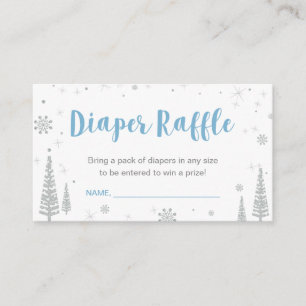 Diaper Raffle Tickets   Winter Baby Shower, Boy Enclosure Card