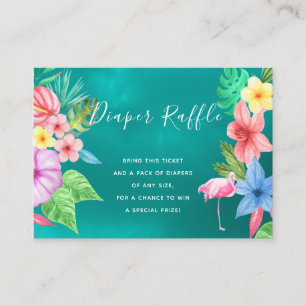 Diaper raffle tropical baby shower insert card