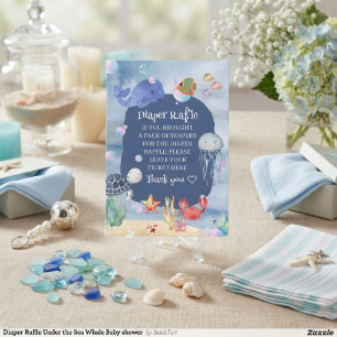 Diaper Raffle Under the Sea Whale Baby shower Enclosure Card