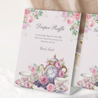 Diaper Raffle Vintage Floral Tea Party Baby Shower