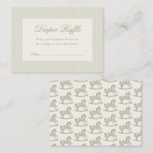 Diaper Raffle Vintage Rocking Horse Baby Shower Enclosure Card