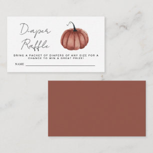 Diaper Raffle Watercolor Rustic Pumpkin  Enclosure Card