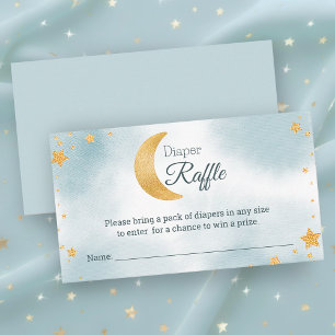 Diaper Raffle We're Over the Moon Boy Baby Shower Enclosure Card