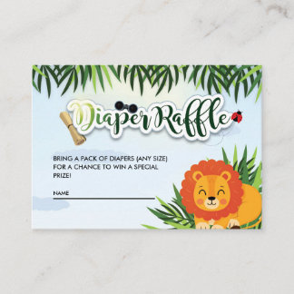 Diaper Raffle Wild Safari Animal Baby Shower Enclosure Card