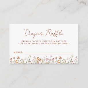 Diaper Raffle Wildflower Terracotta Baby Shower Enclosure Card