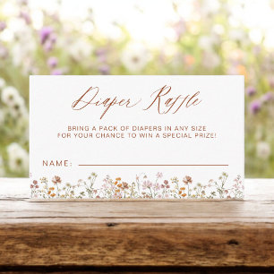 Diaper Raffle Wildflower Terracotta Baby Shower Enclosure Card