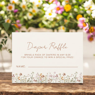 Diaper Raffle Wildflower Terracotta Baby Shower Invitation