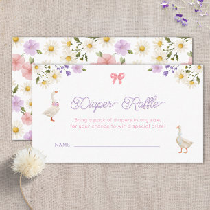Diaper Raffle Wildflowers Geese Baby Shower Enclosure Card