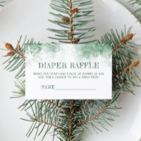 Diaper raffle winter green forest baby shower