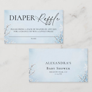 Diaper Raffle Winter Snow Wonderland Baby Shower Enclosure Card