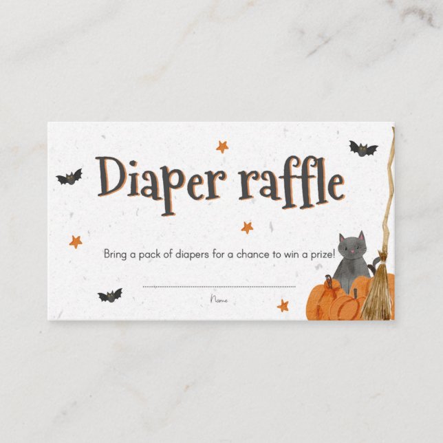 Diaper Raffle with cute Halloween theme Enclosure Card (Front)