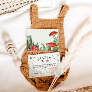 Diaper Raffle Woodland Botanical Mushroom Enclosure Card