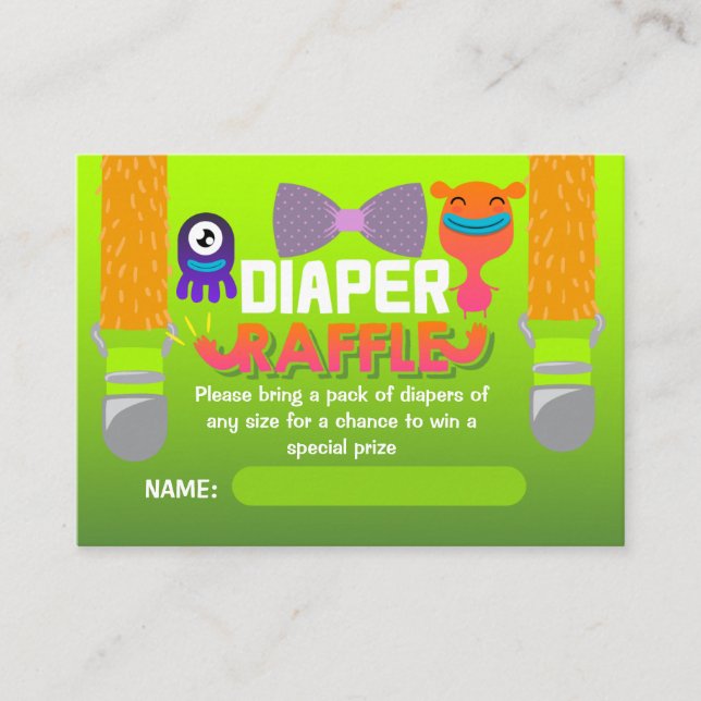 DIAPER RAFLE CARD They've Created a Monster (Front)