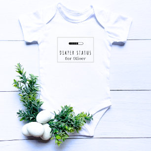 Diaper Status Loading Funny Baby's Name Baby Bodysuit