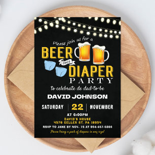 Diapers and Beers Baby Shower Party Invitation
