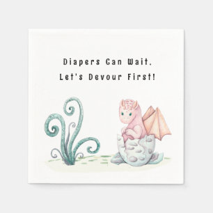Diapers Can Wait, Let's Devour First! Dragon Baby Napkin