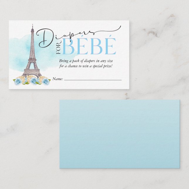 Diapers for Bébé Diaper Raffle Insert (Front/Back)