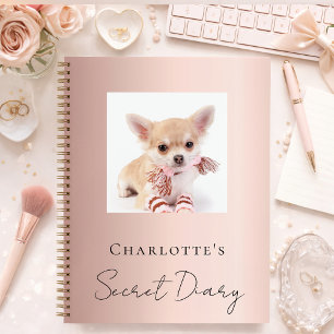 Diary dog pet photo rose gold notebook
