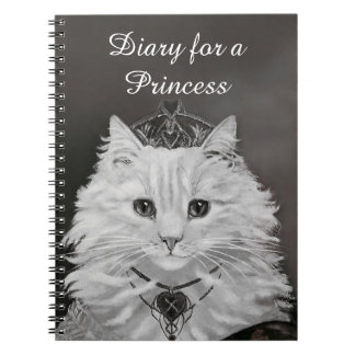 Diary for a Princess - Cat Queen of Hearts Spiral Notebook