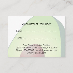 Diatitian practice appointment reminder cards